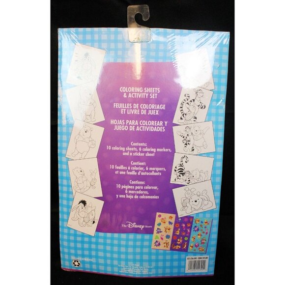 Disney Winnie the Pooh Coloring Sheets Activity Kit Pencil Case Marker Stamps - Picture 3 of 11